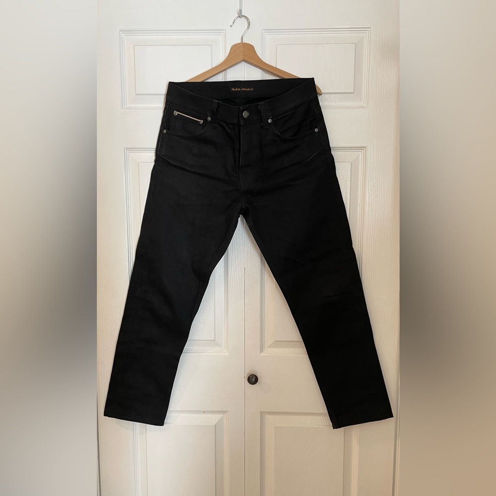 Nudie Jeans Steady Eddie II. Black, Dry Selvedge.